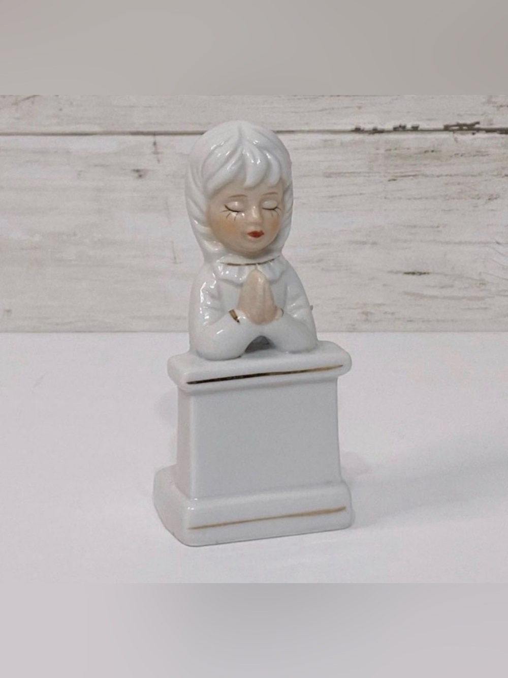 Vintage Porcelain Praying Girl Figurine